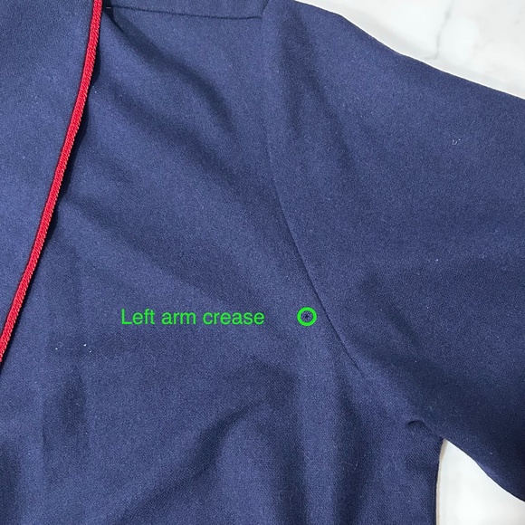 Vintage Pendleton Men's Flannel Robe - Navy with Red Trim - Small - Flaws - Picture 9 of 16